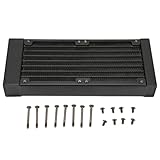 Water Cooling Radiator 8 Pipes G1/4 Thread, Aluminum Alloy Liquid Cooling Kit with Dual 80mm Fans, Compact Heat Exchanger for PCs Printers Drones and Small Servers