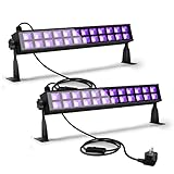 Littleboyny 2pcs 60W UV Schwarzlicht LED Strahler, IP66 Wasserdicht Schwarzlichtlampe mit 100PCS LEDs,Aluminiumlegierung Discolicht,Blacklight für Halloween Deko,Konzert Party,Bar,Neon Farben