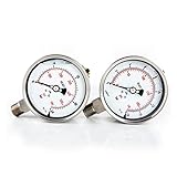 Manometer Vollständiges Edelstahl-Manometer SMSS63L 6. 3mm 1/4. NPT. Analoge Displayölmanometer for Hydrauliksystem Für das Diagnosewerkzeug des CIL-Druckmessers (Color : 0-10BAR, Size : 1)
