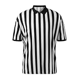 T Shirt Herren-Schiedsrichter-Shirt, offizielles Herren-Schiedsrichter-Shirt, kurzärmeliges Fußball-Halloween-Kostüm (White, XXL)