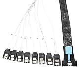Giwnhvx 0,5 M PCI-E Slimline SAS SFF-8654 8I auf 8X SATA Server-Festplatten-Konvertierungskabel SFF-8654 74P auf 8xSATA 7P Kabel