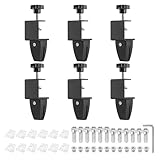 PATIKIL 6 STK 1/8' Bis 1/2' Verstellbare Schreibtischtrennwand-Clips Aluminium Niesenschutz Halterungen Desktop Trennwand-Clips Für Büros Geschäfte Theken Privatsphären-Panel Schwarz