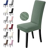 BalladHome Stuhlhussen 4er Set Stretch Stuhlbezug Stuhlüberzug Esszimmerstühle Bezug Universale Elastische Hussen waschbar Abnehmba für Hotel, Bankett, Büro, Partys Deko (4 Stück, Grün)-L