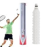 Training Sport Badmintonbälle - 12X Entenfeder-Sport-Badmintonbälle, Indoor Outdoor Sportball Badmintonball für Anfänger, Familientrainer
