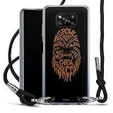 DeinDesign Carry Case kompatibel mit Xiaomi Poco X3 Pro Hülle mit Band Handykette zum Umhängen schwarz Chewbacca Star Wars Fanartikel