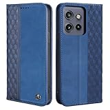 CXTcase Handyhülle für Motorola Edge 50 Neo Hülle, Lederhülle Flip Case für Motorola Edge 50 Neo, PU Leder Stoßfeste Magnetische Schutzhülle Tasche für Motorola Edge 50 Neo, Blau
