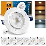 COTLEDL LED Einbaustrahler 230V Flach 7W, IP44 Einbauleuchten Loch 85-100mm LED Spots Schwenkbar Deckenspots, 650LM 3000K/4000K/6500K Einbauspots für Badezimmer Wohnzimmer Küche, 6er Set