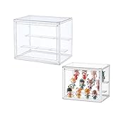Siyecioa Schaukasten Vitrine, Acryl Vitrine, Glasvitrine, Vitrine Klein mit Tür Für Action Figuren Spielzeug, MiniFiguren, Sammelfiguren, Selbstmontage mit 2 Schicht (27cm×18cm×21cm)