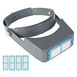 Kopflupe HD Stirnlupe Verstellbares Kopfbandlupe Vergrößerungsbrille mit 4 Austauschbaren Linsen 1.5x Bis 3.5x, Brillenlupe Uhrmacherlupe Uhrmacher Lupe Lupenbrille Für Schmuck Uhr Handwerk Reparatur