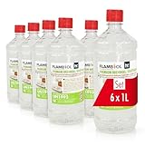 Höfer Chemie 6 x 1 L FLAMBIOL® Premium Brenngel für Brenngel Dekofeuer, Lampe und Kamin - Dickflüssiges Gel (6 x 1 L)