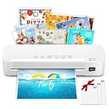 NAHKZNY Laminiergerät A4 A5 A6 Laminierset inkl 15 Hüllen mit Anti Stau Technologie 2 Walzen System Laminiermaschine für Fotos Dokumente Schule Büro Zuhause Schnelles Reibungsloses Laminieren