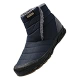 SAUTRV Paar Schneestiefel Herren High Top Schneestiefel Mode Casual Turnschuhe Winter Gepolsterte Warme Damenstiefel Holz Schneeschuhe für Männer, blau, 40 2/3 EU