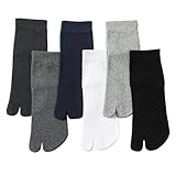 Chenflying Herren Tabi Flip Flop Socken Baumwolle Crew Two Toe Socken Athletic Running Knöchelsocken, 6 Paar, mehrfarbig, 6-10
