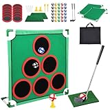 2 Stücke Golf Spiel Set, Kinder Wettkampf Golf Set, Golf Trainingshilfen mit Ständer, Schläger und Ball, Golf-Trainingssets für den Innen- und Außenbereich