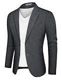 PJ PAUL JONES Herren Sakko Sportlich Regular Fit Blazer 2 Knöpfe Freizeit Business Jackett (Grau, L)