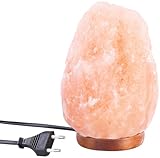 Lunartec Salzlampe: LED-Salzkristall-Lampe mit Echtholzständer, LED-Leuchtmittel, 2-3 kg (Salzstein, Salzleuchte, Wohnzimmerleuchten)