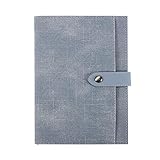 A5 Leather Journal Writing Notebook - Echtes Ledergebundenes tägliches Notizblock for Männer und Frauen, das Papier A5 -Händebuch mit kreativem Kalender tragbares Tagebuch enthält (Color : Grey1)