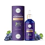 Lebbio Traubenkernöl 100ml [100% NATÜRLICH] Kaltgepresst - Grapeseed Oil - Natürliche Feuchtigkeitspflege - Für Haare, Haut, Massage, Gesicht, Bart & Aromatherapie - Omega 3