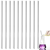 10 Stück Glasrührstab, 20Cm Wiederverwendbar Glasstab, Rührstäbchen, Rührstäbchen Mit Beiden Enden Runde, Für Wissenschaftliche Chemie、Labor、Zum Umrühren Von Heißen Und Kalten Getränken