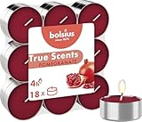 Bolsius True Scents – 18 Teelichter – Granatapfel – Brenndauer: 4 Stunden – Innendekoration – natürliche Extrakte – mit natürlichem veganem Wachs
