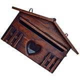 TEMPNAP Vorschlagsbox Regensicherer Gartenbriefkasten für Villen Großer Rustikaler Holzbriefkasten mit Einfachem Einwurf für Dokumente und Zeitungen