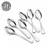 BEWOS Teelöffel 24 Stück, Edelstahl Kaffeelöffel 13,7cm(5,4 Inch), Espressolöffel, Dessertlöffel, Kleine Löffel Spiegelpoliert, Spülmaschinenfest, Teelöffel Set für Haushalte, Restaurants, Kantinen