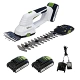 TRUTZHOLM Akku Rasentrimmer 2-in-1 inkl. 2X 20V 2.0Ah Akku L-Ionen 10 cm Gras- und 20 cm Strauchklinge Akku Grasschere Rasenkantentrimmer Rasenschere Strauchschere Heckenschere mit Akku und Ladegerät