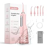 Munddusche Kabellos Elektrische Water Flosser Zahndusche IPX7 Wasserdicht 270ML Tragbar Oral Irrigator USB Aufladen Zahnreiniger Reisemunddusche für Zuhause Büro, mit 5 Modi und 5 Düsen, Schwarz