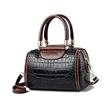 NICOLE & DORIS Handtasche Damen Designer Umhängetasche Mode Schultertaschen PU Leder Satchel Handtasche Krokodil Henkeltasche Clutch Crossbody Tasche Schwarz