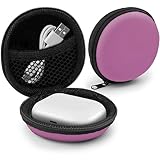 MyGadget Kopfhörer Aufbewahrung [ 8 x 8 cm ] - Mini Tasche Schutztasche Transport Box - Zubehör für z.B. In Ear Case Ohrhörer | Apple Airpods | USB Sticks - Rosa