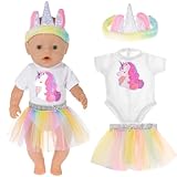 3pcs Babypuppenkleidung schließt Puppenrock Strampler und Stirnband EIN für 43cm / 17 Zoll Neugeborene Babypuppen (Keine Puppe)