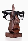 Ajuny Dekorativer Handgefertigter Brillenhalter aus Holz Brillenständer Sonnenbrillen Organizer für Büro Schreibtisch Heimdekoration Geschenke für Männer und Frauen (Nasenform)