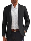 PJ PAUL JONES Business Sakko Herren mit EIN Knopf Regular Fit Blazer Sportlich Modern Schwarz L