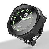 Motorrad wasserdichte Uhr schwarz blau rot silber für Fahrrad/Motorrad/SUV verschiedene Modelle, passend für 7/8 'oder 1' Lenker, Halterungsdurchmesser 22-28mm(schwarz)
