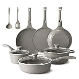 Redchef Induktion Töpfe Set 11-Teilig Keramik Topfset mit Crepe Pfanne, Antihaft Beschichtung Bratpfanne Set, PTFE-frei PFAS-frei PFOA-frei, Kratzfest Spülmaschinenfest
