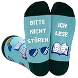 WAMIOKAGRO Lustige Geschenke für Männer Frauen, Leseratte Socken mit Spruch, Geschenkideen Weihnachtsgeschenke für Männer Frauen Freund Jungen Teenager Buchliebhaber Lehrer