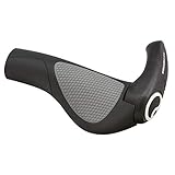 Ergon - GP2 Ergonomische Lock-on Fahrradgriffe mit Lenkerhörnchen | Regulär kompatibel | für Touring- und Mountain Bikes | Large | schwarz/grau