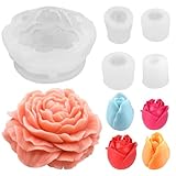 5 Stück Kerzen Silikonformen, 3D silikonform Kerzenform Blume Kerzengießformen, Tulpenform Silikonform, Handgemachte Seife Silikonform Blumen Rose kerzen für Muttertag Valentinstag Geburtstagsfeier