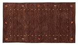 RUG PRINCE Wollteppich Gabbeh Muti 80x150 Handgewebt Braun Einfarbig Handarbeit Zimmer