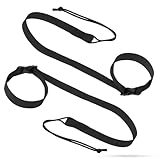 2 Stück Snowboard Leinen, Verstellbar Snowboard Bindungsgurte Verdeckte Snowboard Leash Ski Zubehör für Männer Frauen Kinder Jugendliche zum Befestigen Ihrer Snowboardstiefel (Schwarz)