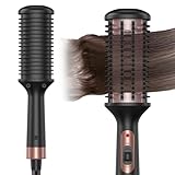 UMIGA Mini Glättbürste Keramikborsten 180°C Mini Haarglätter Bürste Glättungsbürste Haarglattungskamm Ionen-Technologie Reduzieren Frizz für Frauen Haar Männer Bart Glätteisen, Schwarz/Roségold