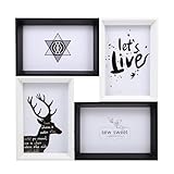 BESPORTBLE 4 Fach Bilderrahmen 6 Zoll Collage Fotorahmen aus Sicherem Material für Wandmontage und Tischdisplay Dekorativer Kombirahmen für Wohnzimmer Schlafzimmer Badezimmer