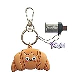 FUNFUL 2-in-1 USB-Stick + Original-Schlüsselanhänger von Croissant für Freude und das Leben, USB-Stick mit 32 GB USBC-Adapter – originelle Schlüsselanhänger/Pendrive als Geschenk, für Mädchen und