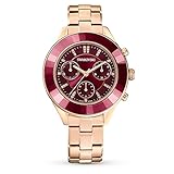 Swarovski Octea Moon Uhr, Schweizer Produktion, Mond, Lederarmband, Blau, Blaues Finish