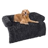 HMTOPE Hundebett, Anti Bewuchs Hundedecken, Hundesofa, Sofaschutz, Waschbar und rutschfest Hundekissen für Mittelgroße Hunde und Grosse Hunde, Größe XL, 110 x 95 x 18 cm, Dunkelgrau
