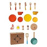 harayaa Küchenspielzeug Zubehör mit Töpfen Und Pfannen, Gewürzdosen, Geschirr, Geschirr, Spielzeug, Küche, Rollenspielküche für Kinder