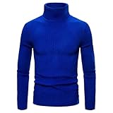 Herren Rollkragenpullover männliche Version Casual Langarm Streifen Strickpullover Pullover, königsblau, XL