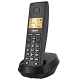 Gigaset Pure 220 - DECT-Telefon - mit Call-Block-Taste und Freisprechfunktion - Hörgerätekompatibel, Adressbuch mit 80 Kontakten, anthrazit schwarz [Kompatibel in DE, IT, FR, NL, BE, Che, AUT]