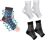 COJJ 2 Paar/4 Paare Orthopädische Kompressionssocken Für Herren Und Damen Orthoback Socken Kompressionsstrümpfe(as3, numeric, numeric_40, numeric_46, regular, regular, 2 Paar- Schwarz+Weiß)