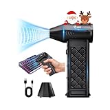 IVJ Elektrische Staubgebläse,4-Gang 130000 U/min Cordless Compressed Air Duster, USB Wiederaufladbar Druckluftspray PC Reinigungsset Mit 6000mah Akku für Laptop,Tastatur,Auto,Bürogeräte,Sofa